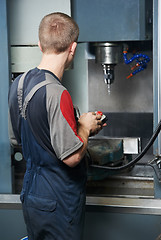 Image showing worker at machining tool workshop