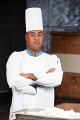 Image showing chef in uniform at kitchen