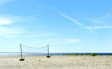 Image showing Volleyball Net on the Beach