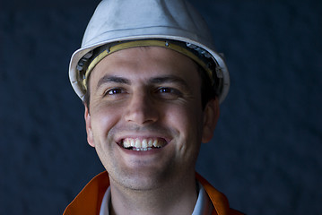 Image showing Happy underground worker