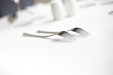 Image showing forks at a table setting