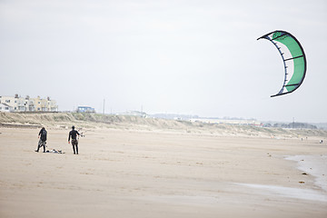 Image showing Man Kite Surfing