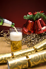 Image showing beer on christmas table