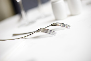 Image showing forks at a table setting