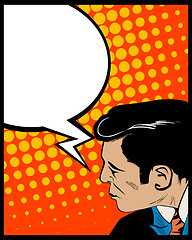 Image showing Speech bubble pop art man