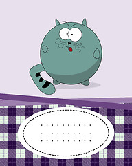 Image showing Text card with fat cat
