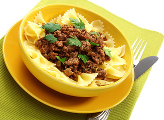 Image showing Pasta with minced meat.