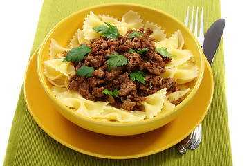 Image showing Pasta with minced meat.