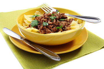 Image showing Pasta with minced meat.