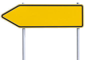 Image showing blank traffic sign - left arrow (clipping path included)