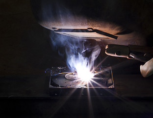 Image showing welding on a hard drive