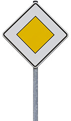 Image showing traffic sign: right of way (with clipping path)