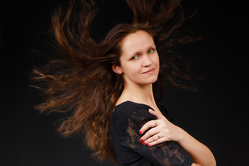 Image showing girl with flowing long hair
