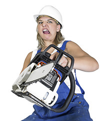 Image showing weird chain saw girl