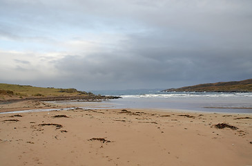 Image showing deserted beach scenery in Scotland