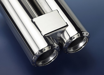 Image showing chrome double exhaust pipe