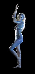 Image showing blue bodypainted woman