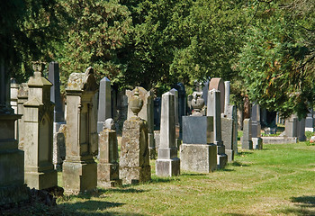 Image showing jewish graveyard in sunny ambiance