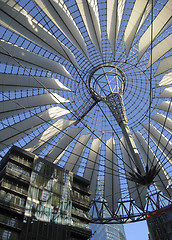 Image showing sunny roof detail and blue sky