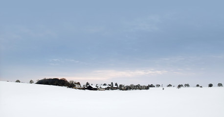 Image showing panoramic winter scenery in Hohenlohe