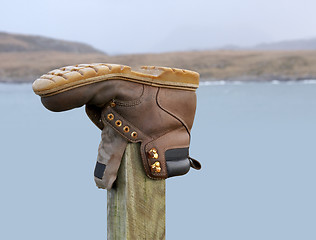 Image showing outdoor shoe on a stack