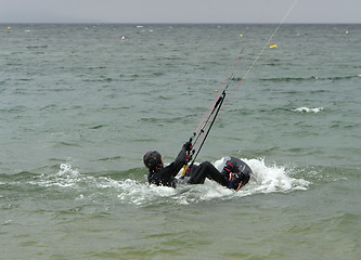 Image showing starting kite surfing