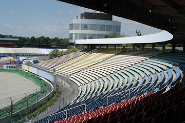 Image showing racetrack tribune in sunny ambiance