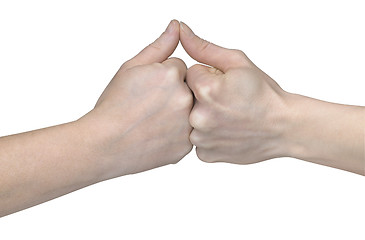 Image showing two hands salute