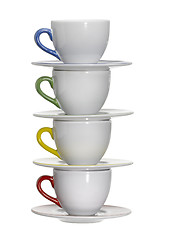 Image showing stack of porcelain cups