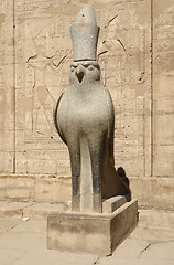 Image showing Horus statue at the Temple of Edfu in Egypt