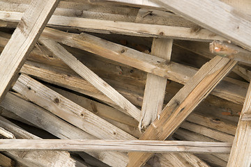 Image showing wooden chaos closeup