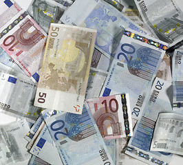 Image showing crumbled euro banknotes