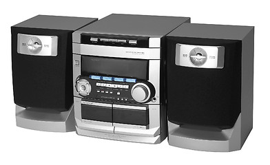 Image showing modern metallic colored radio