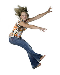 Image showing crazy blond falling girl