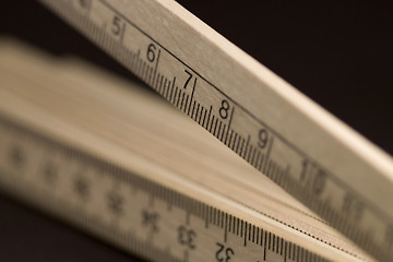 Image showing wooden pocket ruler detail