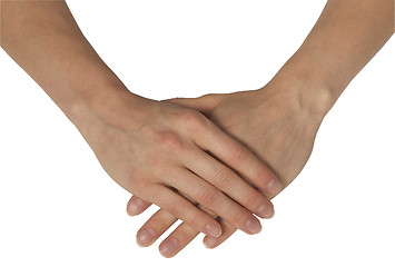 Image showing feminine hands on each other