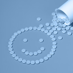 Image showing blue pills forming a smiley