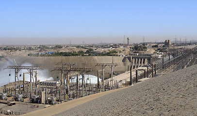 Image showing Aswan Dam with hydropower in Egypt