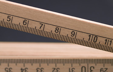 Image showing wooden pocket ruler detail