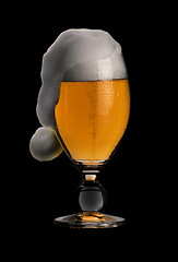 Image showing christmas beer in black back