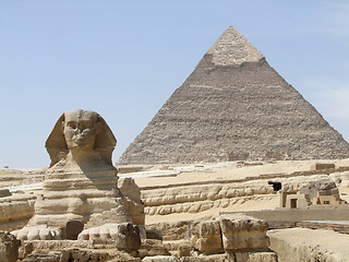 Image showing Sphinx and Pyramid of Khafre