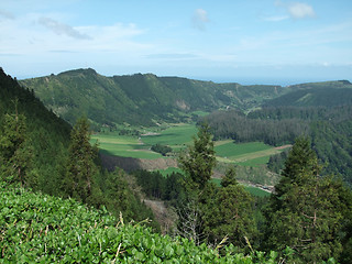 Image showing panoramic scenery at the Azores