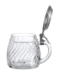 Image showing glass tankard with metal cap