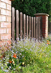 Image showing idyllic garden fence