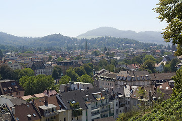 Image showing aerial view of Freiburg im Breisgau in sunny ambiance