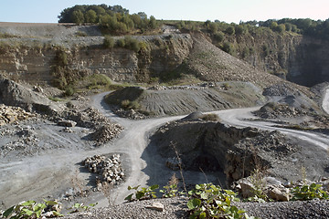 Image showing quarry road scenery at summer time