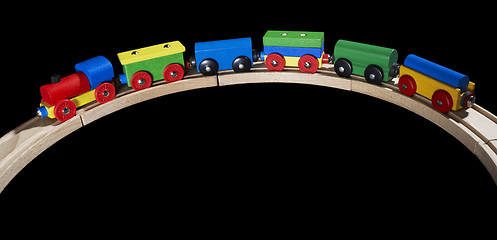 Image showing wooden toy train on tracks