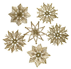Image showing decorative christmas straw stars