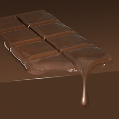 Image showing melting bar of chocolate