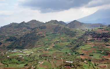 Image showing clouded Virunga Mountains scenery